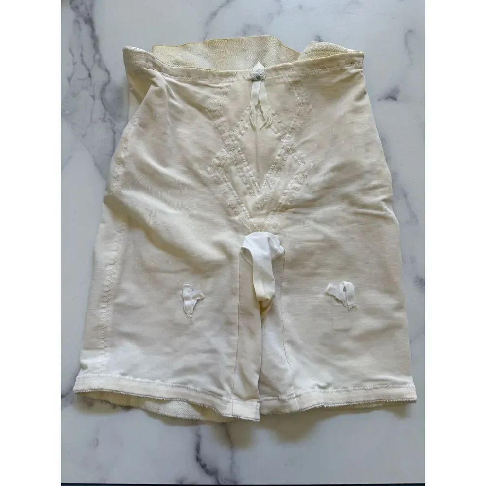 Women's  abdomen thigh vintage cream high rise shapewear Spanx underdress small